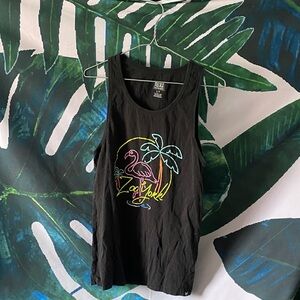 Zoo York Black Neon Flamingo Palm Tank Top